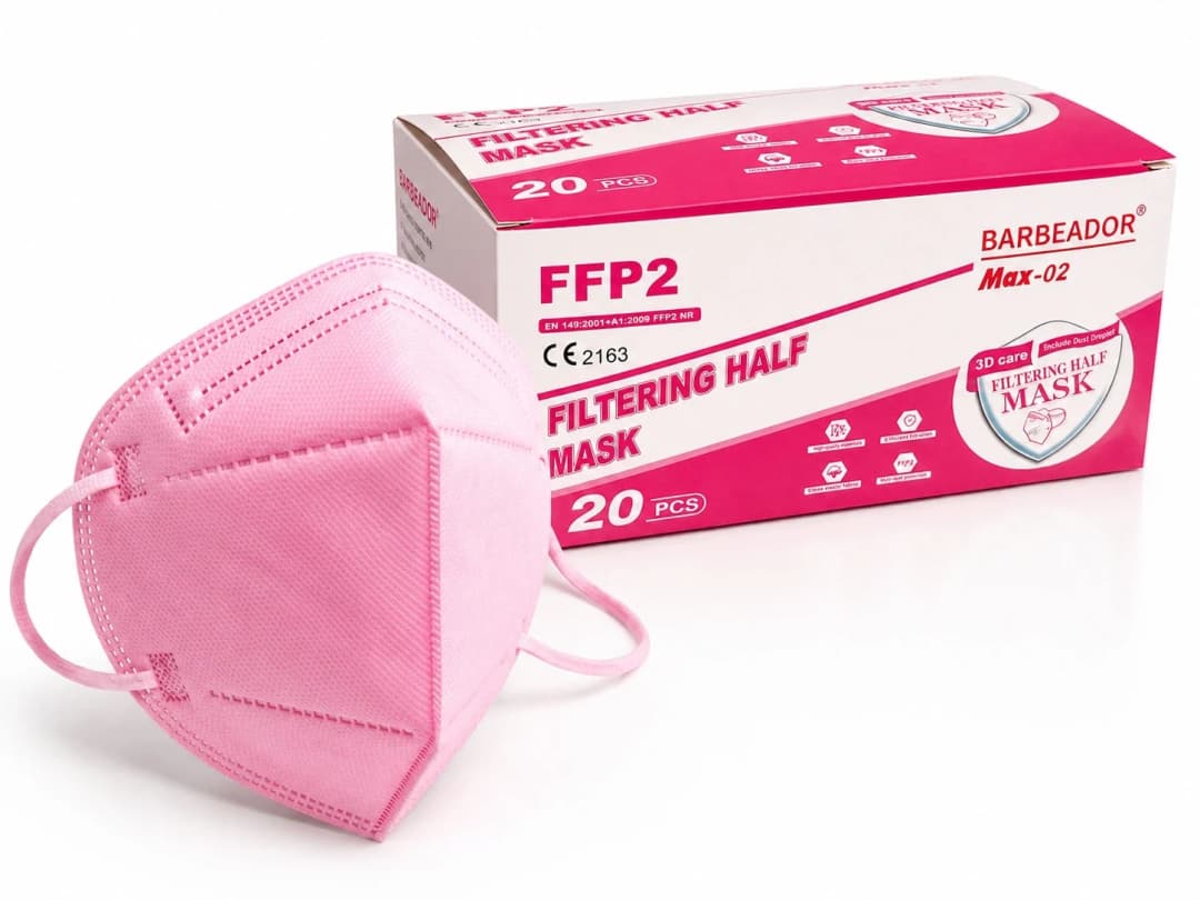 Jiangsu Barbeador respirátor FFP2 růžový, 20 ks