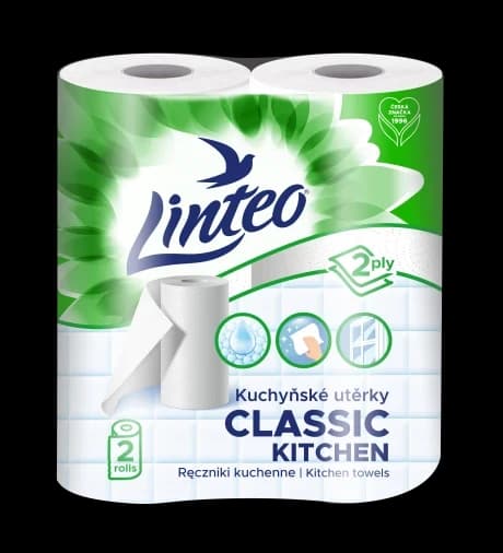 Linteo Classic kuchyňské utěrky, 2 role, 2vrstvé, 9,3 m