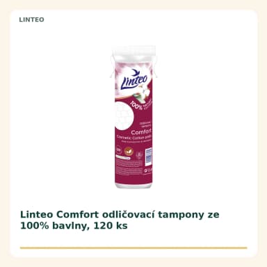 Linteo Comfort odličovací tampony ze 100% bavlny, 120 ks