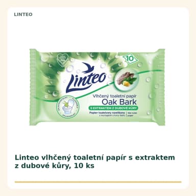Linteo vlhčený toaletní papír s extraktem z dubové kůry, 10 ks