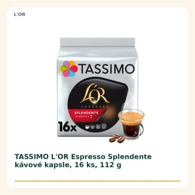 TASSIMO L'OR Espresso Splendente kávové kapsle, 16 ks, 112 g
