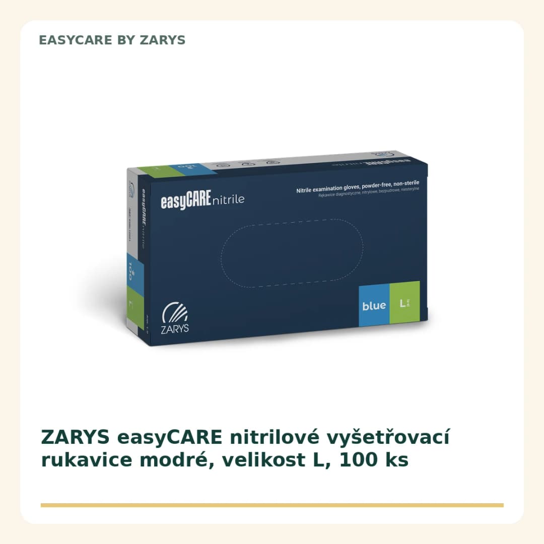 ZARYS easyCARE nitrilové vyšetřovací rukavice modré, velikost L, 100 ks