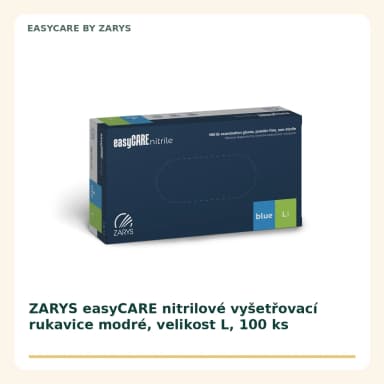 ZARYS easyCARE nitrilové vyšetřovací rukavice modré, velikost L, 100 ks