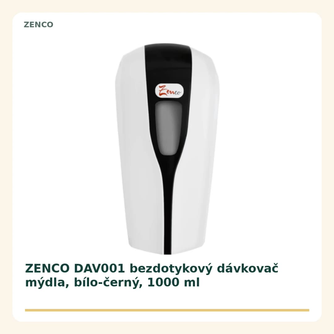ZENCO DAV001 bezdotykový dávkovač mýdla, bílo-černý, 1000 ml