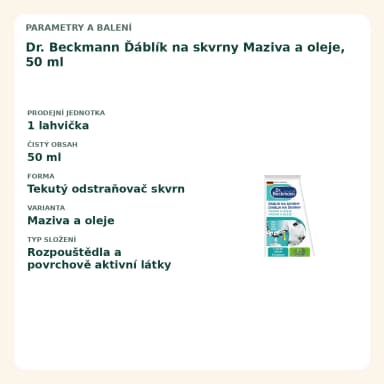 Dr. Beckmann Ďáblík na skvrny Maziva a oleje, 50 ml