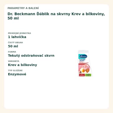 Dr. Beckmann Ďáblík na skvrny Krev a bílkoviny, 50 ml