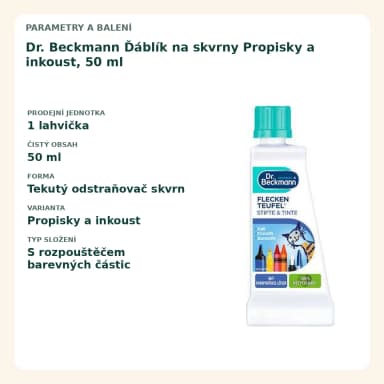 Dr. Beckmann Ďáblík na skvrny Propisky a inkoust, 50 ml