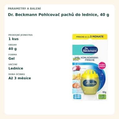 Dr. Beckmann Pohlcovač pachů do lednice, 40 g