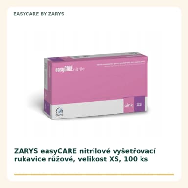 ZARYS easyCARE nitrilové vyšetřovací rukavice ružové, velikost XS, 100 ks