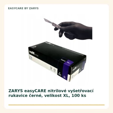 ZARYS easyCARE nitrilové vyšetřovací rukavice černé, velikost XL, 100 ks