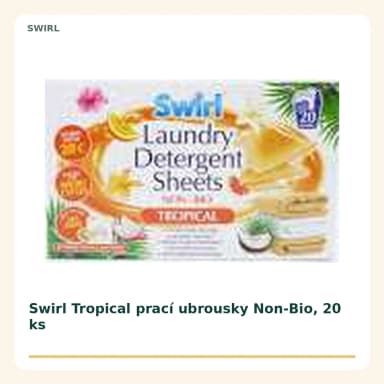 Swirl Tropical prací obrúsky Non-Bio, 20 ks
