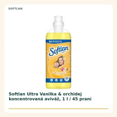Softlan Ultra Vanilka & orchidej koncentrovaná aviváž, 1 l / 45 praní