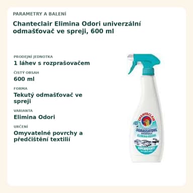 Chanteclair Elimina Odori odmašťovač proti zápachu, 600 ml