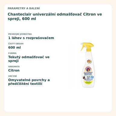 Chanteclair univerzálne odmašťovač citron, 600 ml
