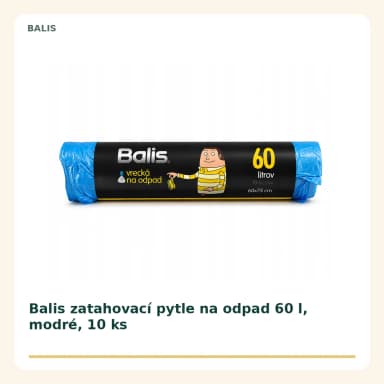 Balis zatahovací pytle na odpad 60 l, modré, 10 ks