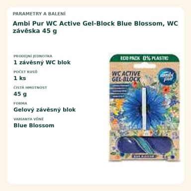 Ambi Pur WC gelová záveska Blue Blossom, 45 g