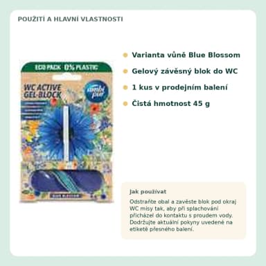 Ambi Pur WC gelová záveska Blue Blossom, 45 g