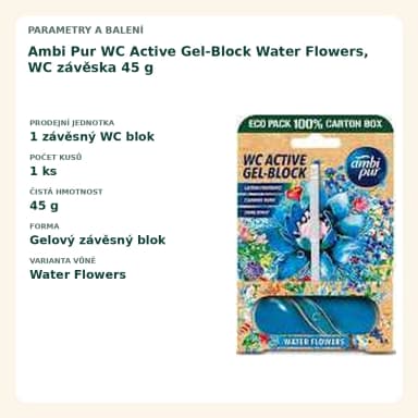 Ambi Pur WC gelová záveska Water Flowers, 45 g