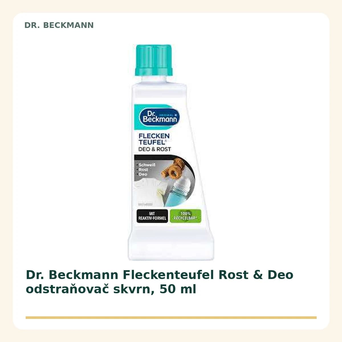 Dr. Beckmann Fleckenteufel Rost & Deo odstraňovač skvrn, 50 ml