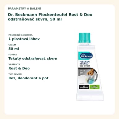 Dr. Beckmann Fleckenteufel Rost & Deo odstraňovač skvrn, 50 ml