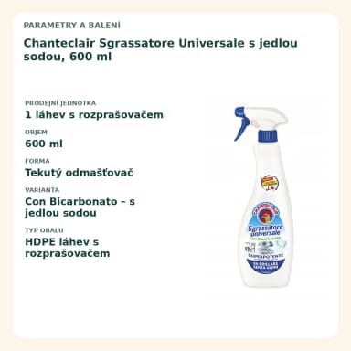 Chanteclair Sgrassatore Universale s jedlou sodou, 600 ml