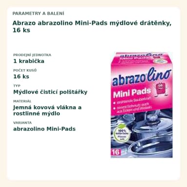 Abrazo abrazolino Mini-Pads mýdlové drátěnky, 16 ks