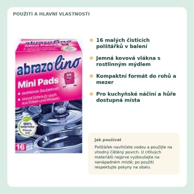 Abrazo abrazolino Mini-Pads mýdlové drátěnky, 16 ks