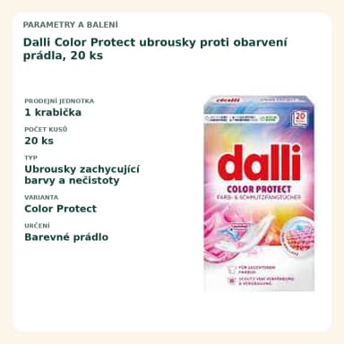 Dalli Color Protect obrúsky proti obarvení prádla, 20 ks