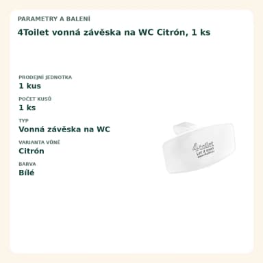 4Toilet vonná závěska na WC Citrón, 1 ks