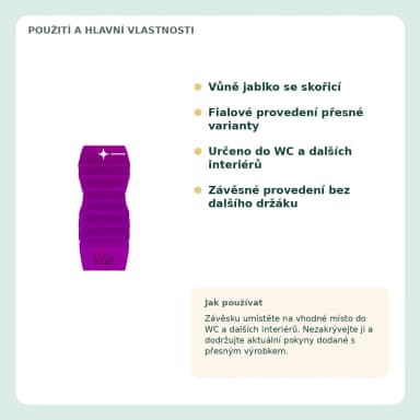 4Toilet vonná záveska do interiéru Jablko se škoricou, 1 ks