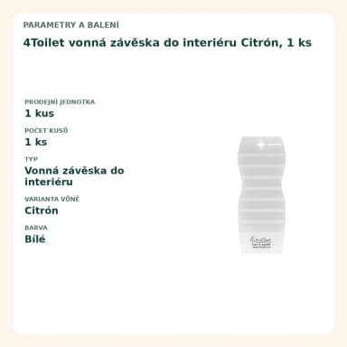 4Toilet vonná závěska do interiéru Citrón, 1 ks