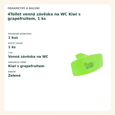 4Toilet vonná záveska na WC Kiwi s grapefruitem, 1 ks