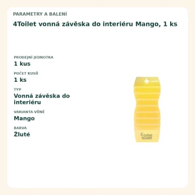 4Toilet vonná závěska do interiéru Mango, 1 ks