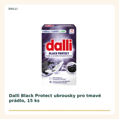 Dalli Black Protect obrúsky pro tmavé prádlo, 15 ks