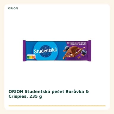 ORION Studentská pečeť Borůvka & Crispies, 235 g
