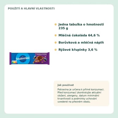 ORION Studentská pečeť Borůvka & Crispies, 235 g