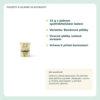 Freddie Fruits lyofilizované banánové plátky, 15 g