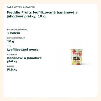 Freddie Fruits lyofilizované banánové a jahodové plátky, 10 g
