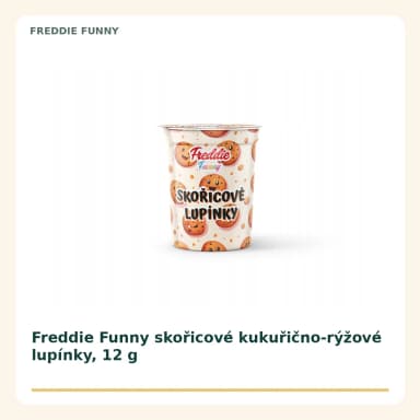 Freddie Funny škoricové kukurično-rýžové lupínky, 12 g