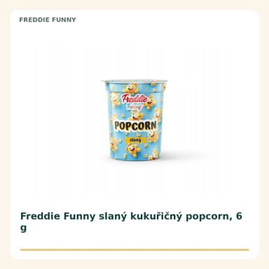 Freddie Funny slaný kukuřičný popcorn, 6 g
