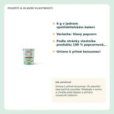 Freddie Funny slaný kukuřičný popcorn, 6 g