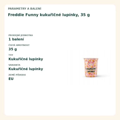 Freddie Funny kukuričné lupínky, 35 g