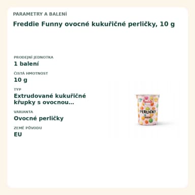 Freddie Funny ovocné kukuřičné perličky, 10 g