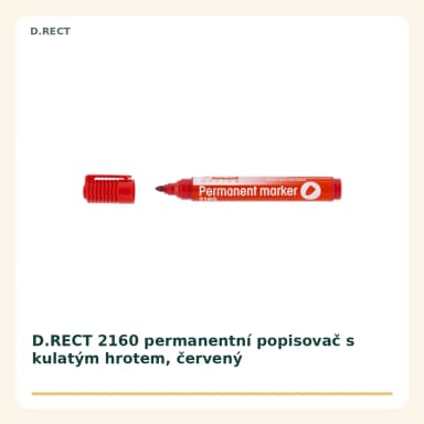 Frankospol Popisovač permanentní D.RECT 2160, červený FS-501400CRV