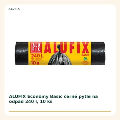 ALUFIX Economy Basic černé pytle na odpad 240 l, 10 ks
