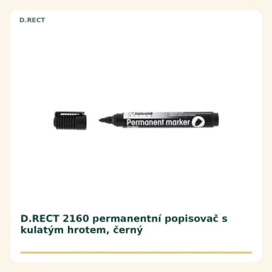 Frankospol Popisovač permanentní D.RECT 2160, černý FS-501400CER