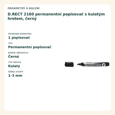 Frankospol Popisovač permanentní D.RECT 2160, černý FS-501400CER