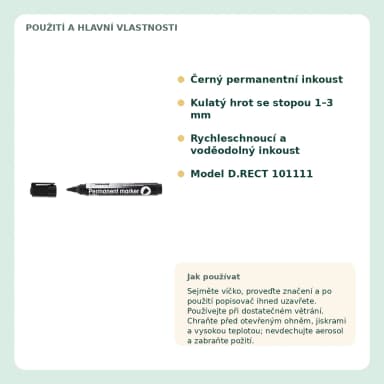 Frankospol Popisovač permanentní D.RECT 2160, černý FS-501400CER