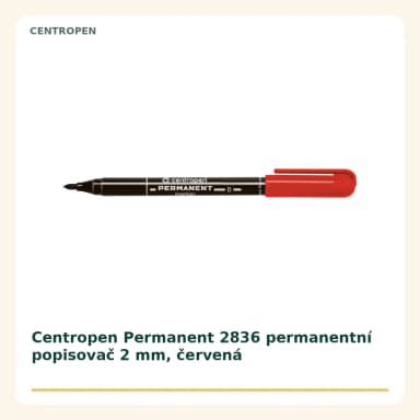 Frankospol Popisovač CENTROPEN 2836, permanentní, červený FS-501193