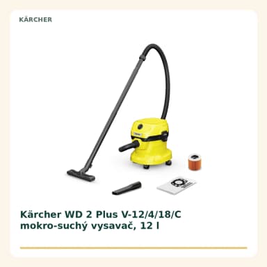 Kärcher WD 2 Plus V-12/4/18/C mokro-suchý vysavač, 12 l